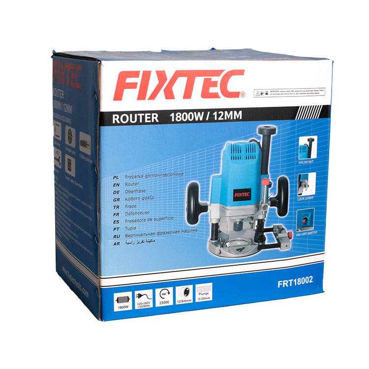 Fixtec 1800W Electric Router with 12/8/6mm Collets - Cable