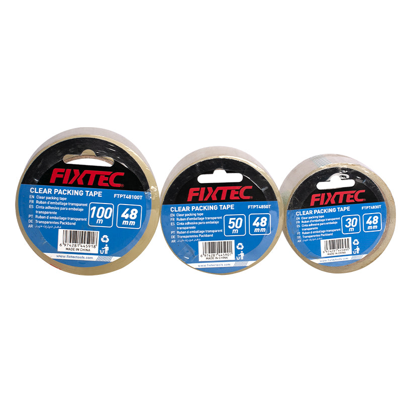 Fixtec Clear BOPP Packing Tape 48mm x 30m 50mic