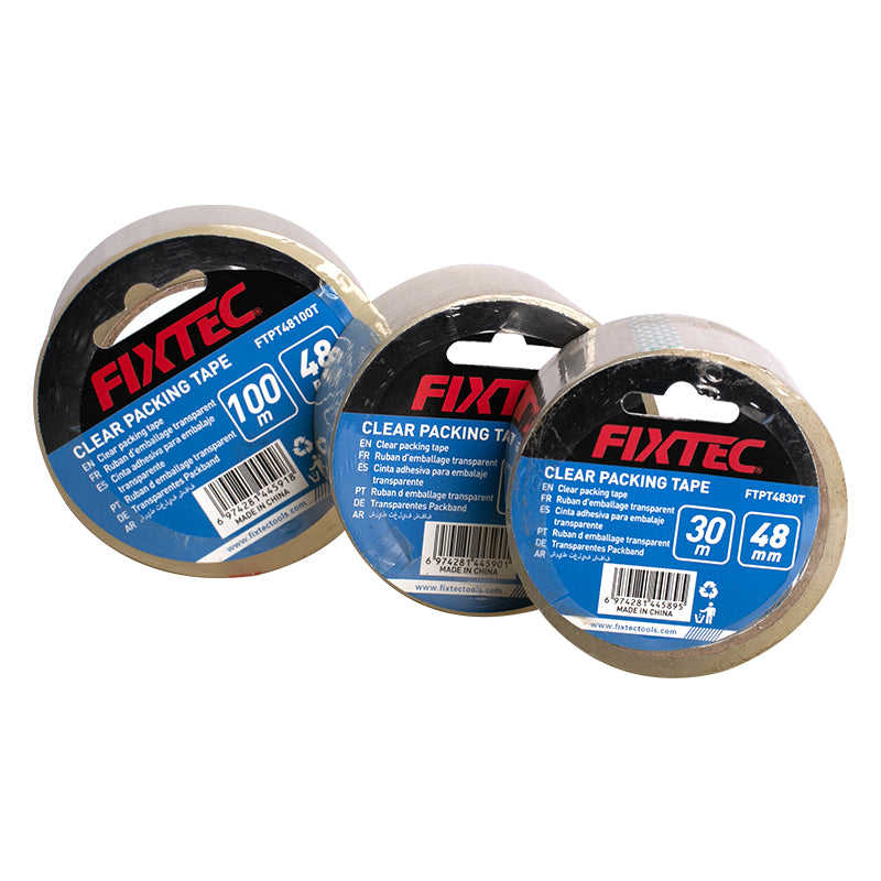 Fixtec Clear BOPP Packing Tape 48mm x 100m 50mic