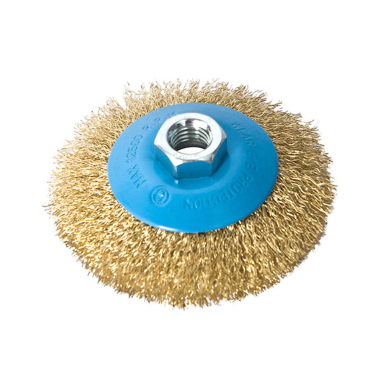 Fixtec 100mm Crimped Wire Bevel Brush with M14 Thread